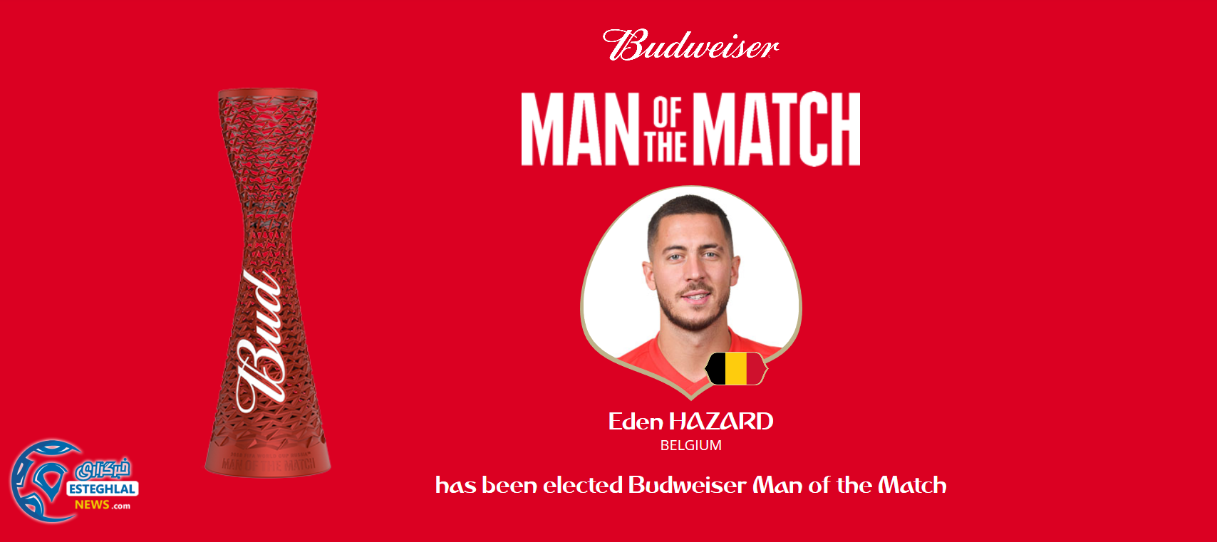 بهترین بازیکن دیدار بلژیک و تونس