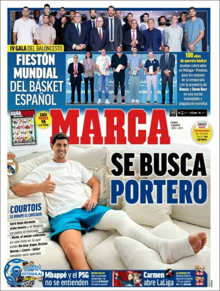 روزنامه ورزشی مارکا جمعه 20 مرداد 1402 