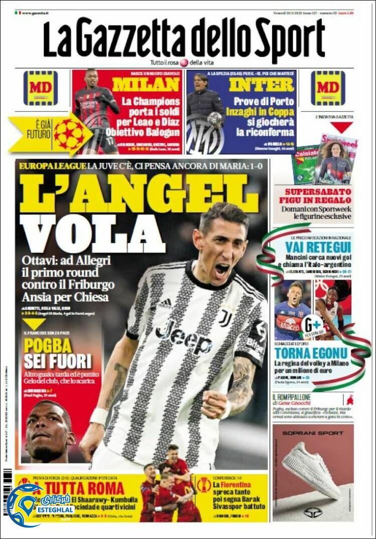 روزنامه  ورزشی گاتزتا دلو اسپورت جمعه 19 اسفند 1401 