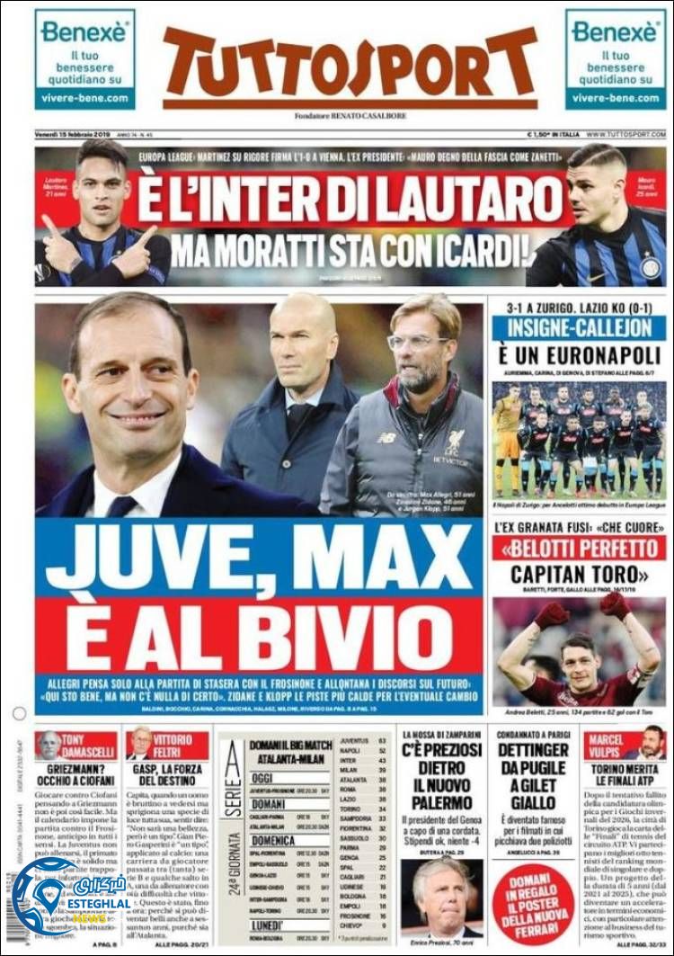 روزنامه ورزشی توتو اسپورت جمعه 26 بهمن 1397