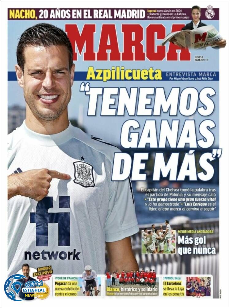 روزنامه ورزشی مارکا پنجشنبه 10 تیر 1400