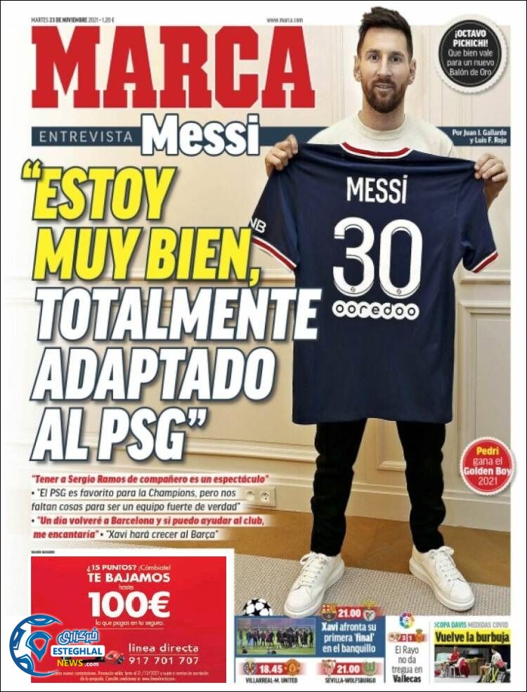 روزنامه ورزشی مارکا سه شنبه 2 آذر 1400