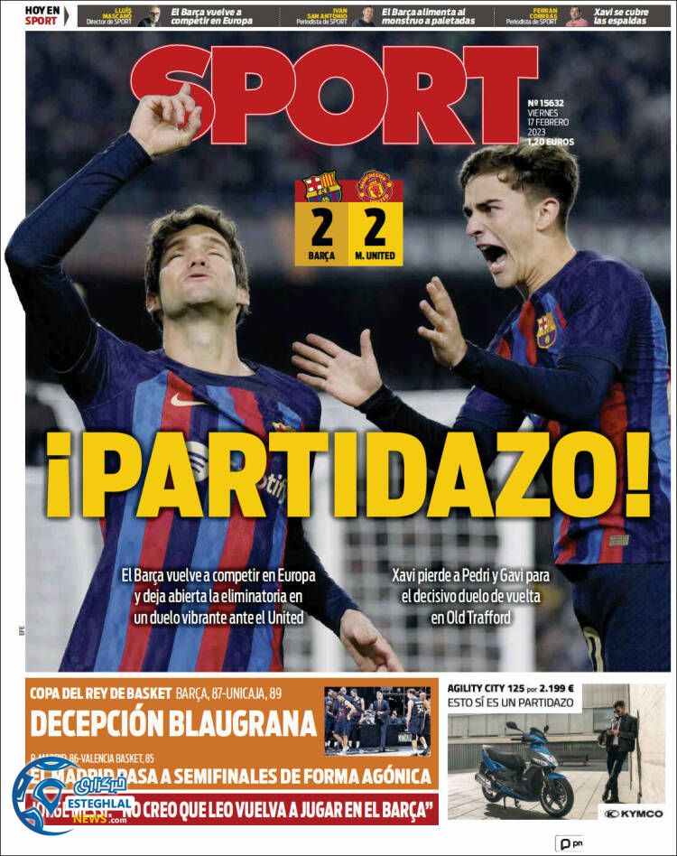 روزنامه ورزشی اسپورت جمعه 28 بهمن 1401 