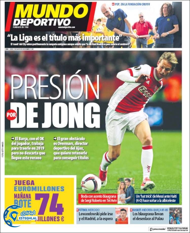 روزنامه ورزشی موندو دپورتیوو پنجشنبه 10 خرداد 1397