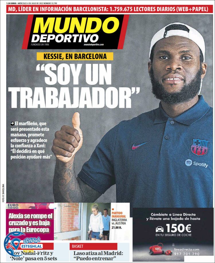 روزنامه ورزشی موندو دپورتیوو چهارشنبه 15 تیر 1401