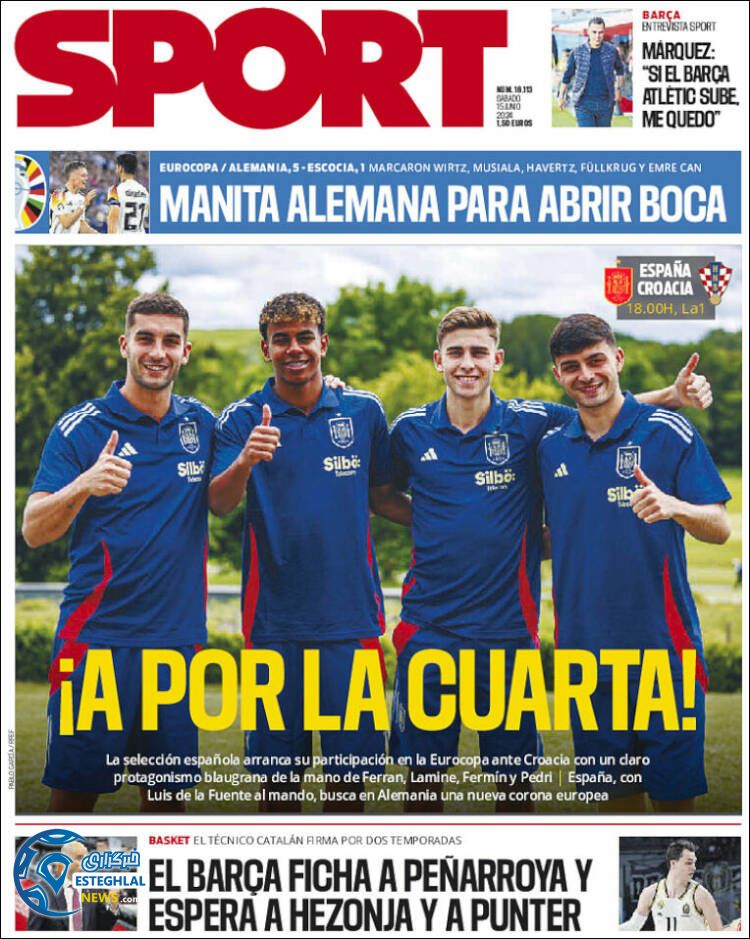 روزنامه  ورزشی اسپورت شنبه 26 خرداد 1403 