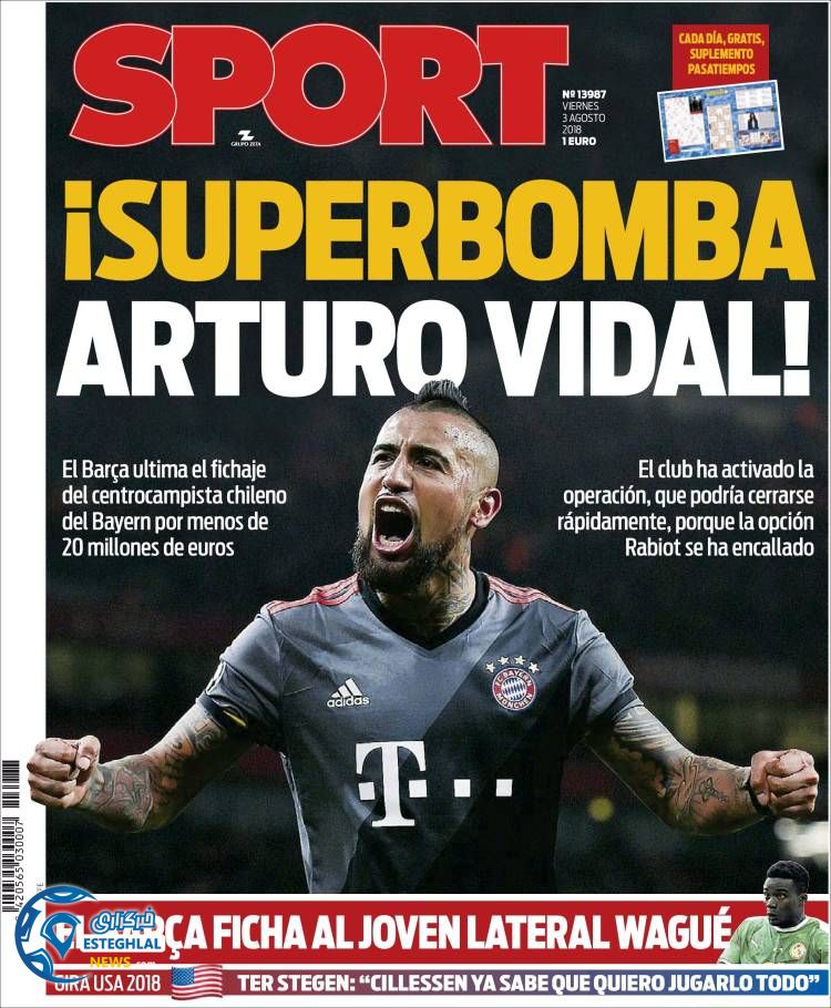 روزنامه ورزشی اسپورت جمعه 12 مرداد 1397