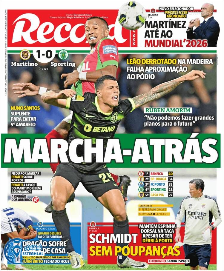 روزنامه ورزشی رکورد دوشنبه 19 دی 1401 