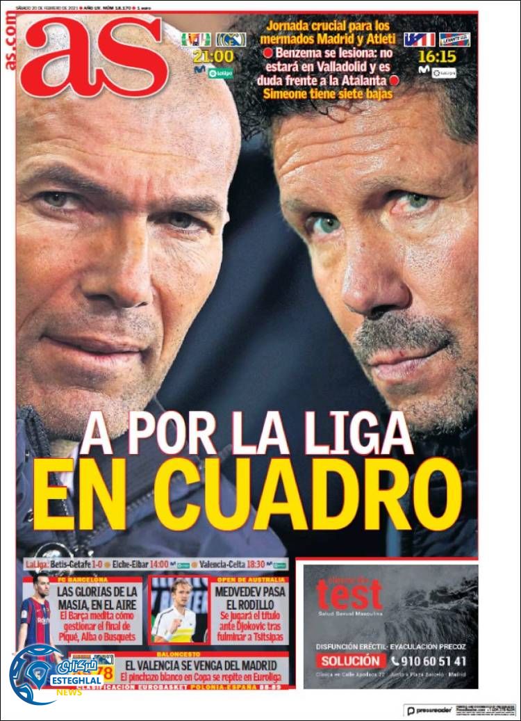 روزنامه ورزشی آاس شنبه 2 اسفند 1399