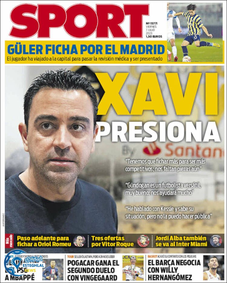 روزنامه ورزشی  اسپورت جمعه 16 تیر 1402 