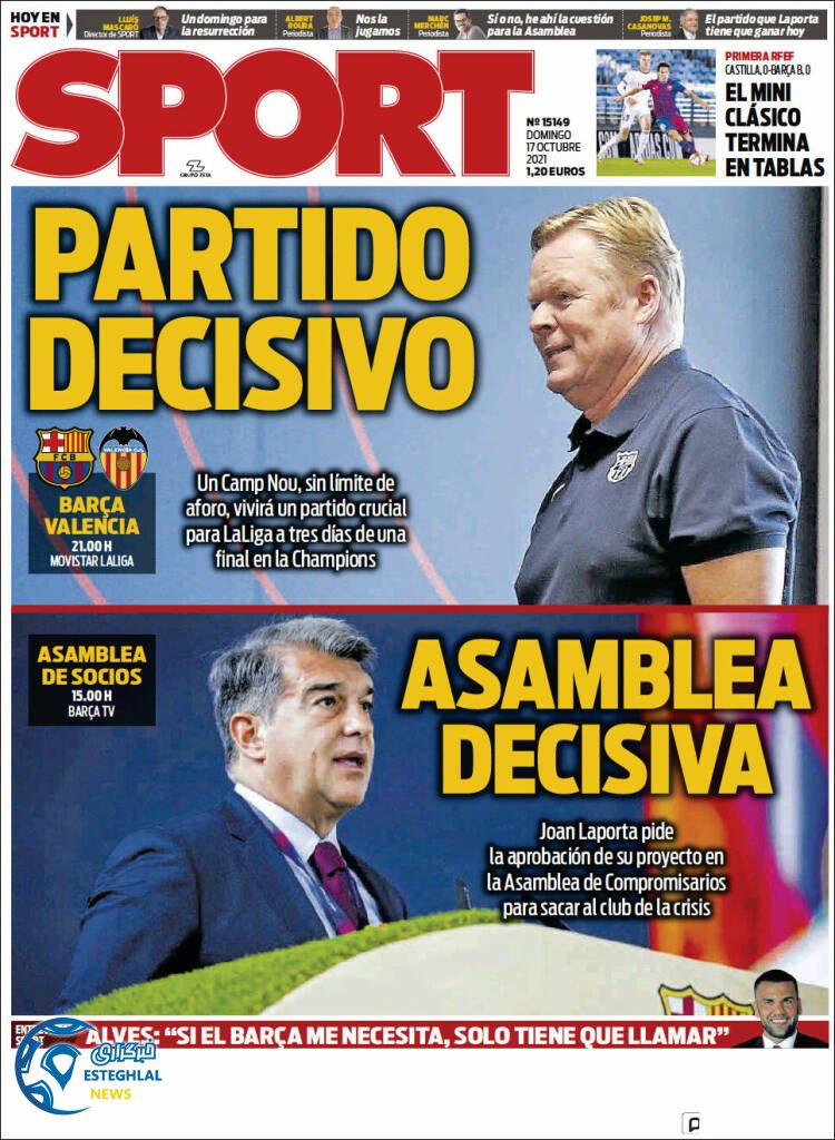 روزنامه ورزشی اسپورت یکشنبه 25 مهر 1400