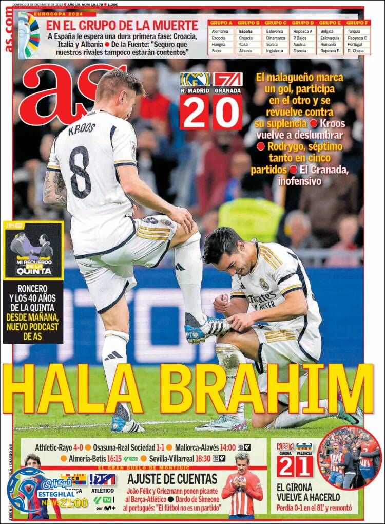 روزنامه ورزشی آاس یکشنبه 12 آذر 1402 