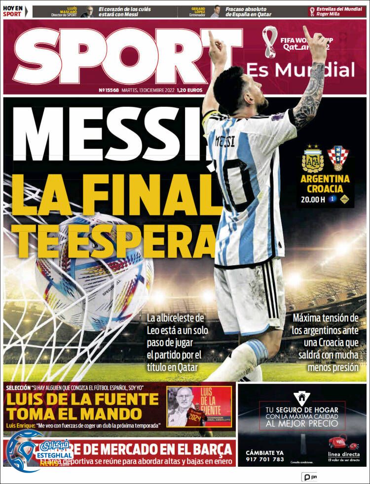 روزنامه ورزشی  اسپورت سه شنبه 22 آذر 1401