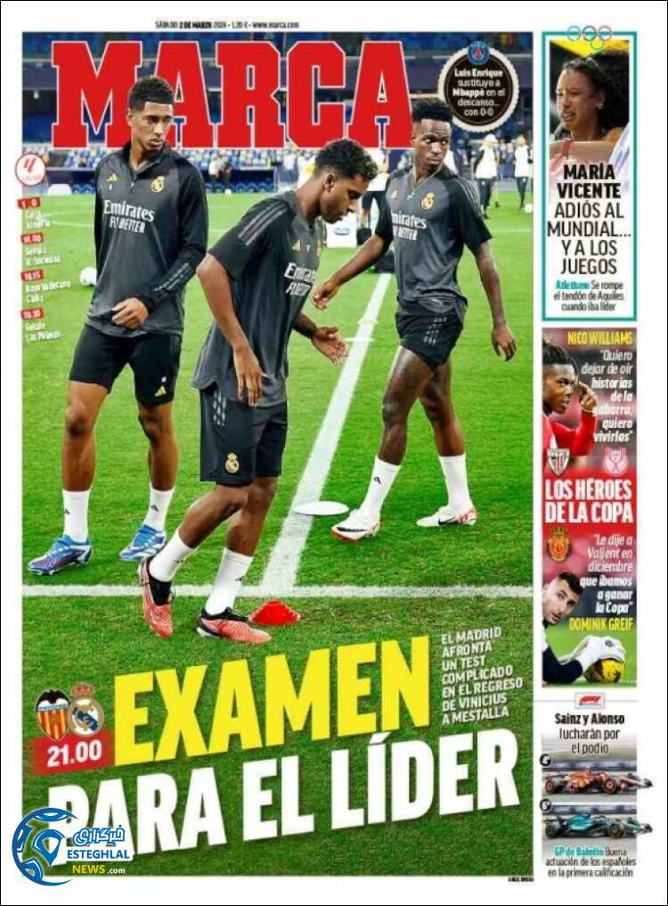 روزنامه ورزشی مارکا شنبه 12 اسفند 1402 