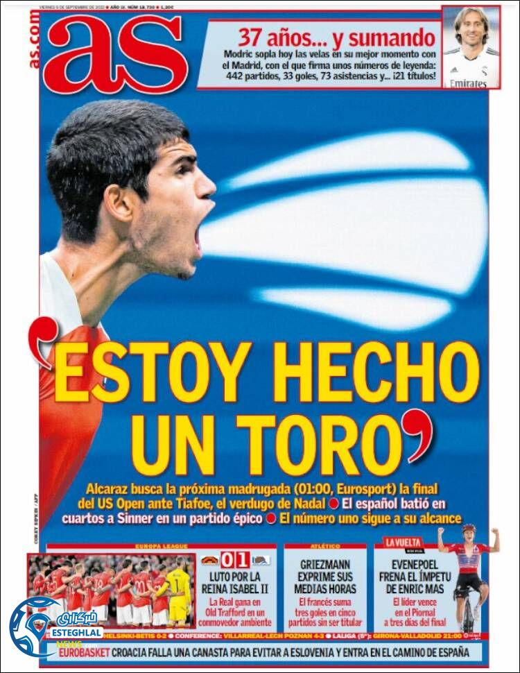 روزنامه  ورزشی آ اس جمعه 18 شهریور 1401 