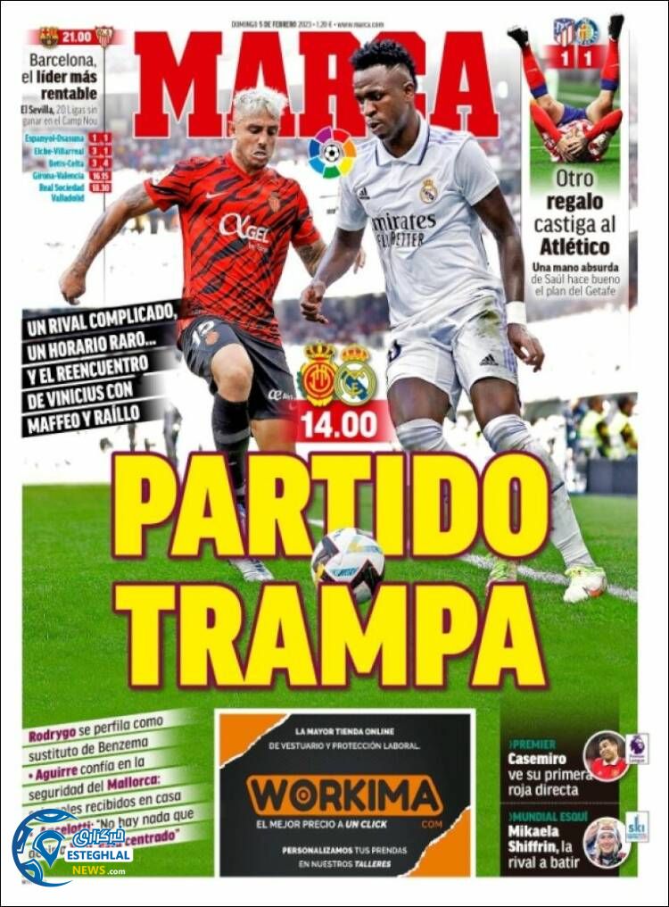 روزنامه ورزشی مارکا یکشنبه 16 بهمن 1401 