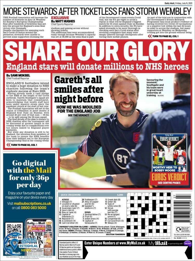 روزنامه ورزشی مایل اسپورت جمعه 18 تیر 1400