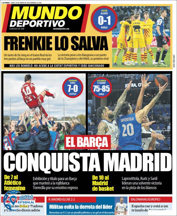 روزنامه ورزشی موندو دپورتیوو دوشنبه 4 بهمن 1400