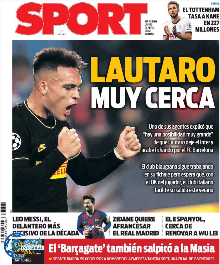 روزنامه ورزشی اسپورت دوشنبه 25 فروردین 1399