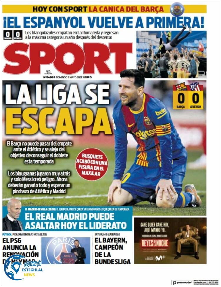 روزنامه ورزشی اسپورت یکشنبه 19 اردیبهشت 1400