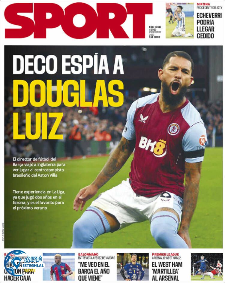 روزنامه ورزشی اسپورت جمعه 8 دی 1402 