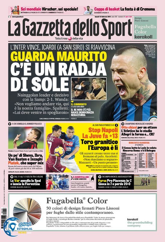 روزنامه ورزشی گاتزتا دلو اسپورت دوشنبه 29 بهمن 1397