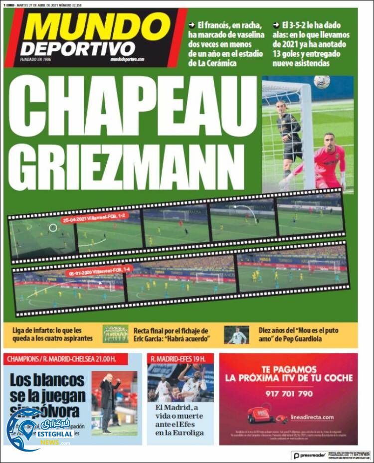 روزنامه ورزشی موندو دپورتیوو سه شنبه 7 اردیبهشت 1400