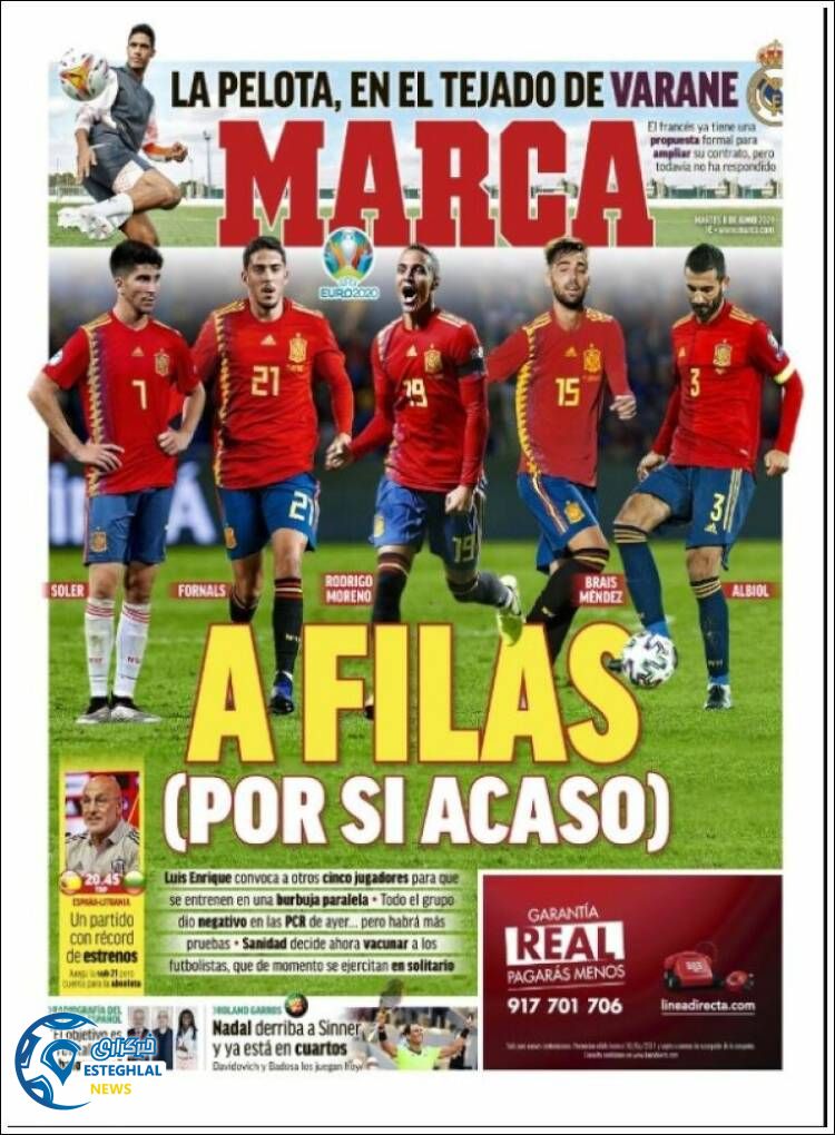 روزنامه ورزشی مارکا سه شنبه 18 خرداد 1400