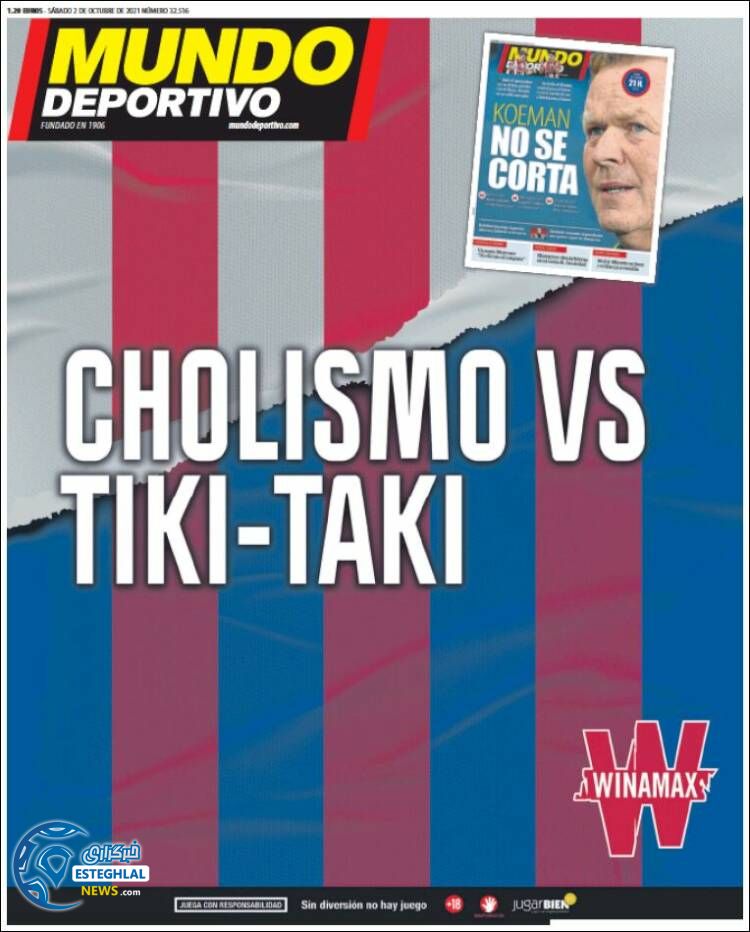 روزنامه ورزشی موندو دپورتیوو یکشنبه 11 مهر 1400