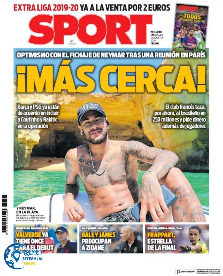 روزنامه ورزشی اسپورت چهارشنبه 23 مرداد 1398