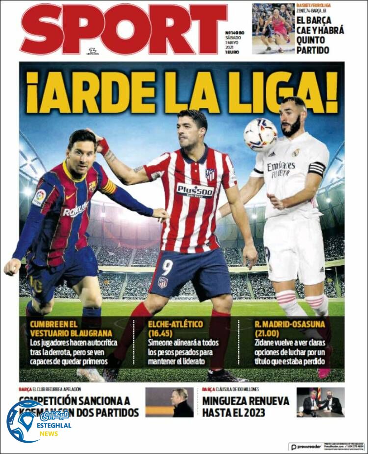 روزنامه ورزشی اسپورت شنبه 11 اردیبهشت 1400