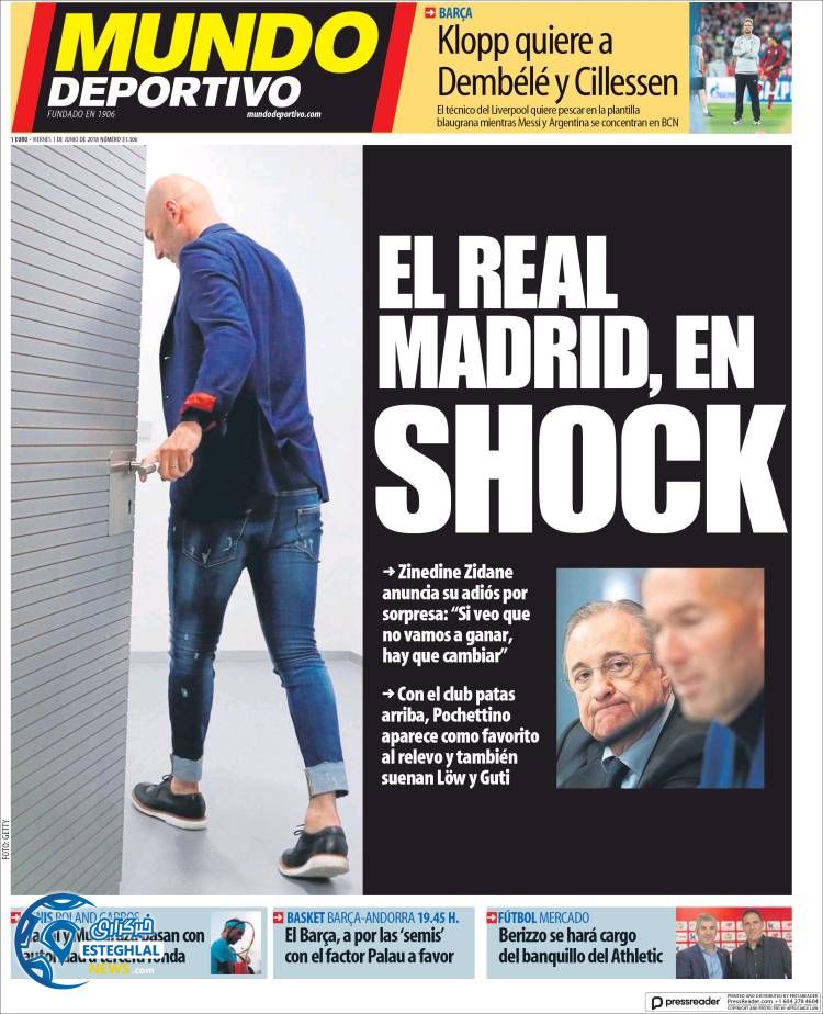 روزنامه ورزشی موندودپورتیوو جمعه 11 خرداد 1397