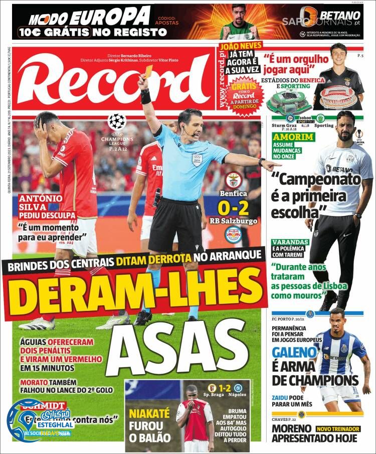 روزنامه ورزشی رکورد پنجشنبه 30 شهریور 1402