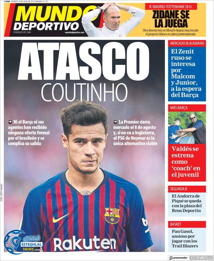 روزنامه ورزشی موندو دپورتیوو سه شنبه 8 مرداد 1398