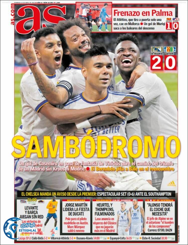 روزنامه ورزشی آ اس یکشنبه 21 فروردین 1401