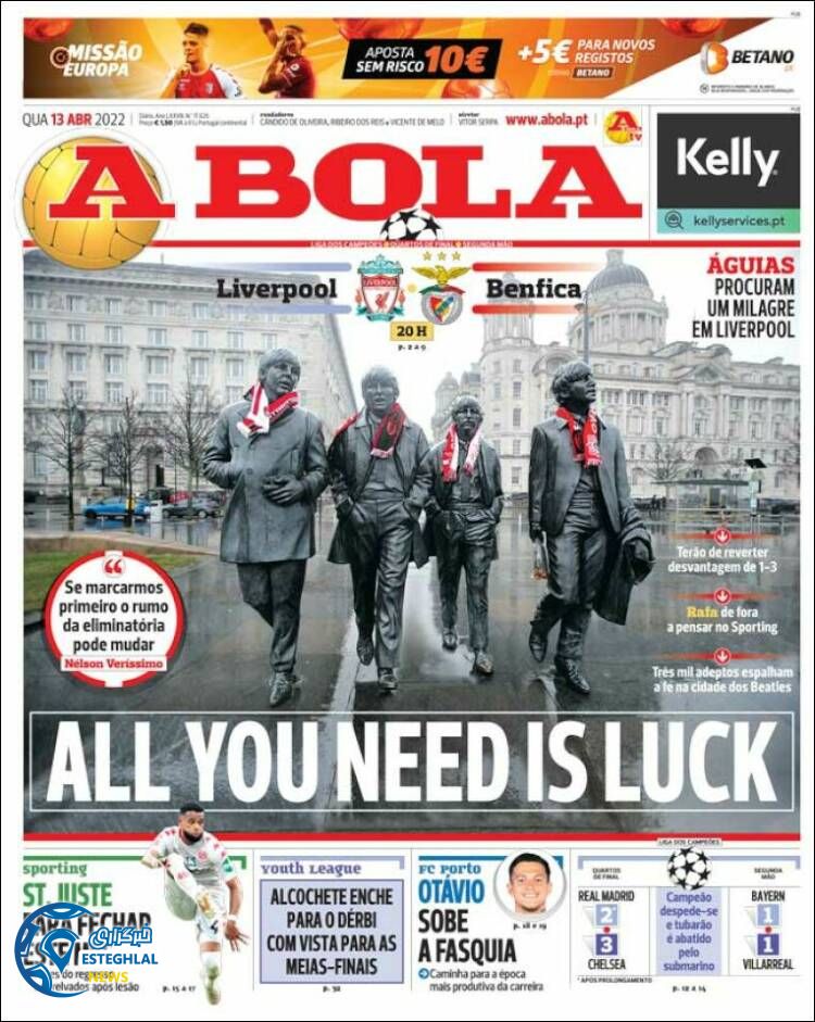 روزنامه ورزشی آبولا چهارشنبه 24 فروردین 1401