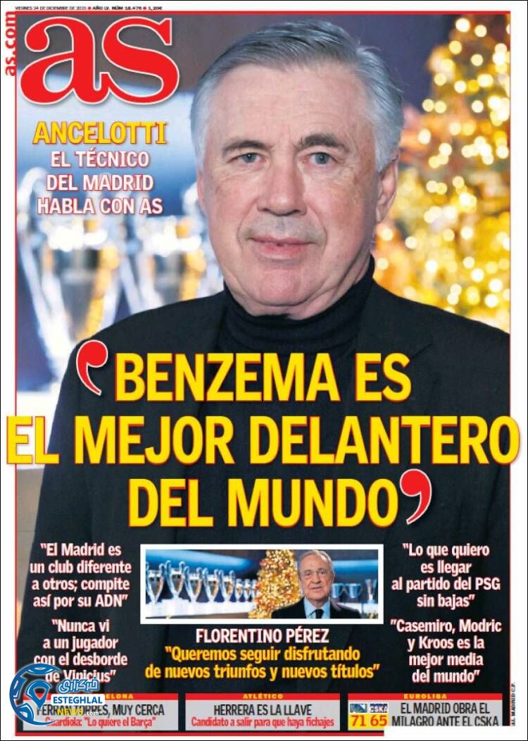 روزنامه ورزشی آ اس جمعه 3 دی 1400