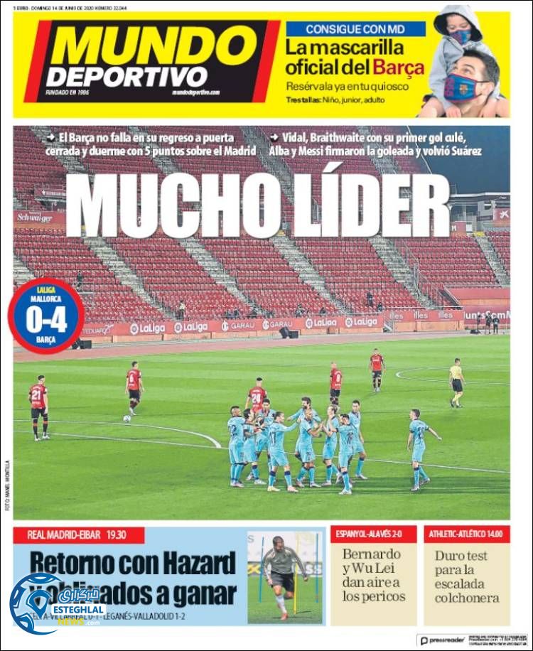 روزنامه ورزشی موندو دپورتیوو یکشنبه 25 خرداد 1399