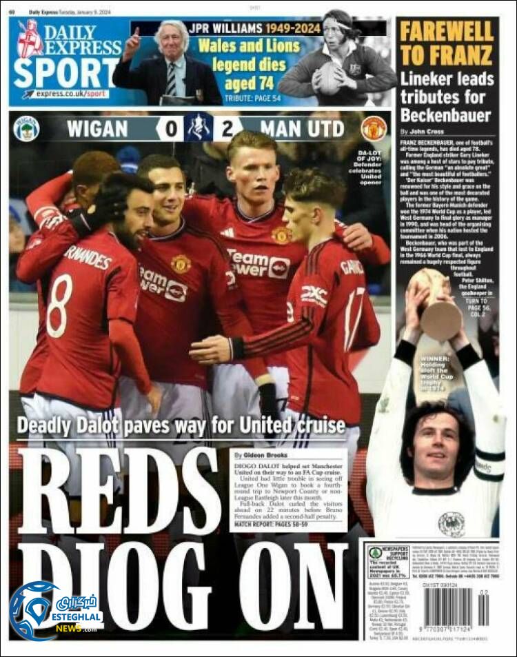 روزنامه  ورزشی اکسپرس اسپورت سه شنبه 19 دی 1402 