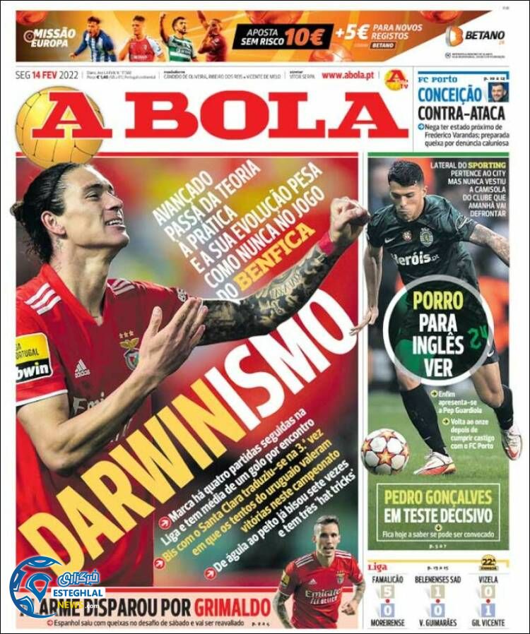 روزنامه ورزشی آبولا دوشنبه 25 بهمن 1400