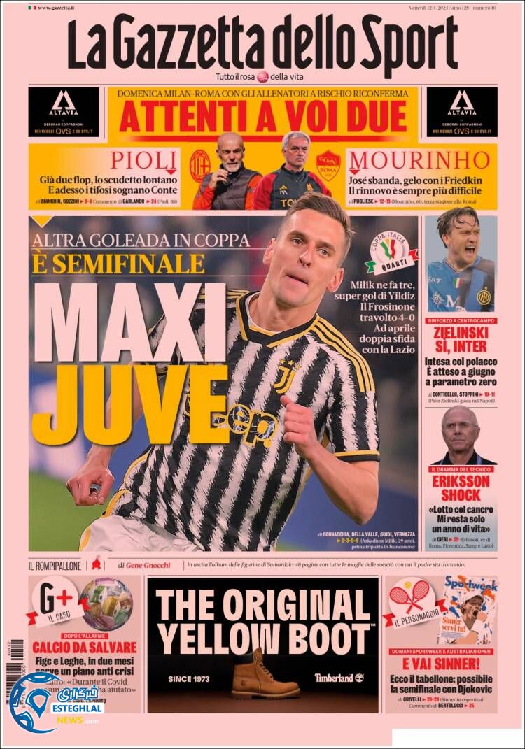 روزنامه ورزشی گلتزتا دلو اسپورت جمعه 22 دی 1402 