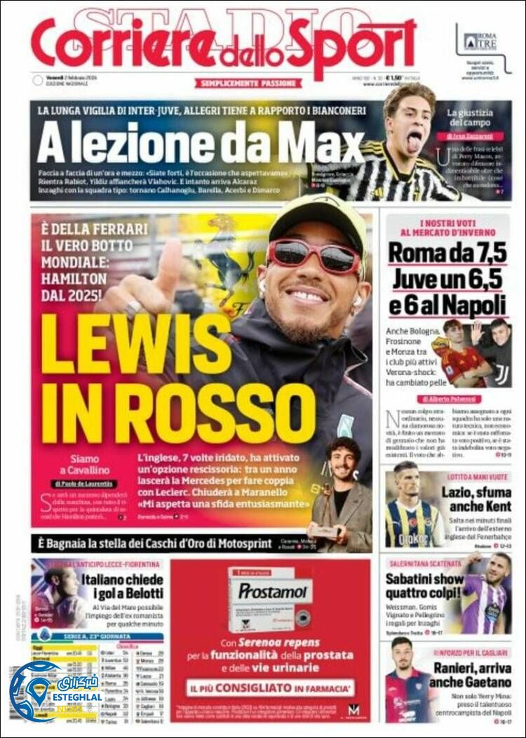 روزنامه ورزشی کوریره دلو اسپورت جمعه 13 بهمن 1402 