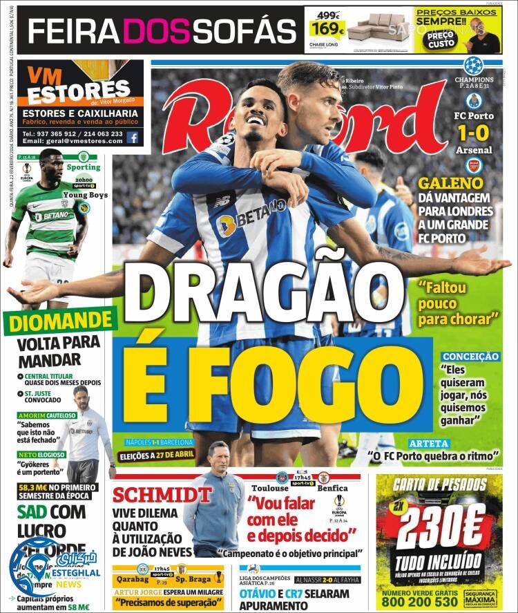 روزنامه ورزشی رکورد پنجشنبه 3 اسفند 1402 