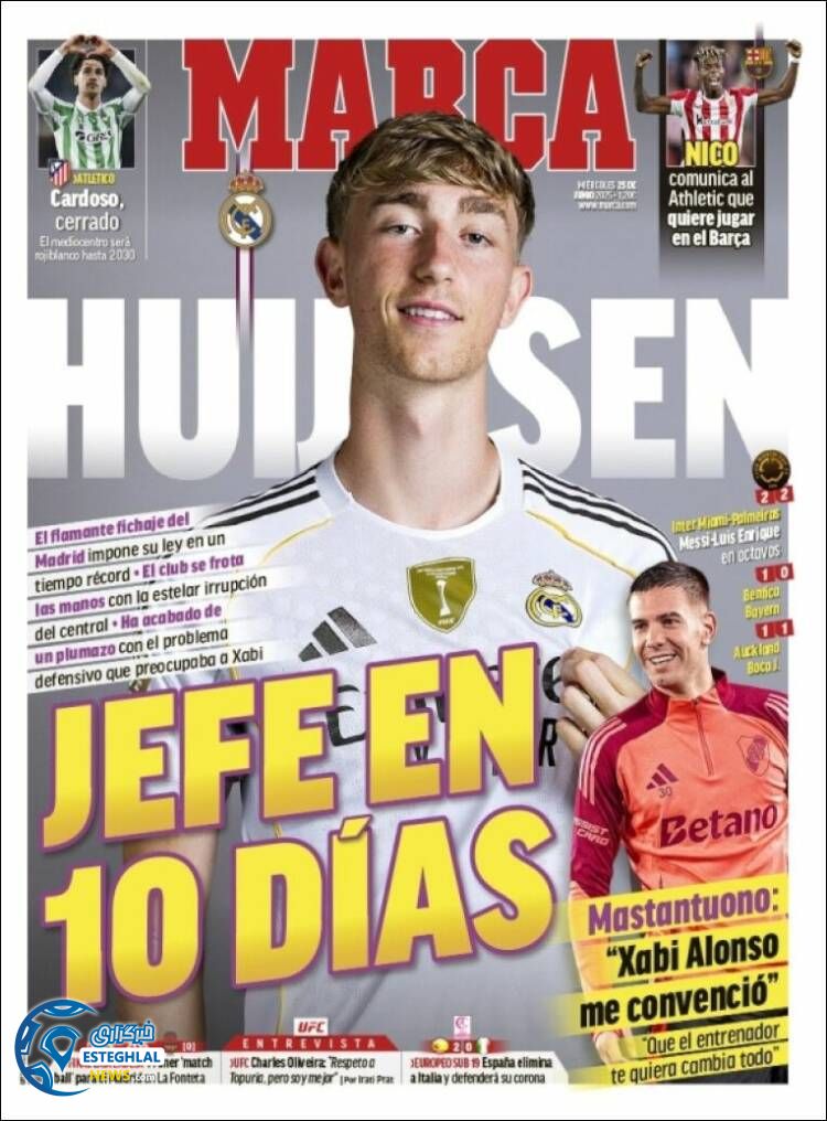 روزنامه ورزشی مارکا چهارشنبه 4 تیر 1404  