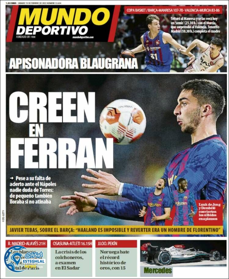 روزنامه ورزشی موندو دپورتیوو شنبه 30 بهمن 1400