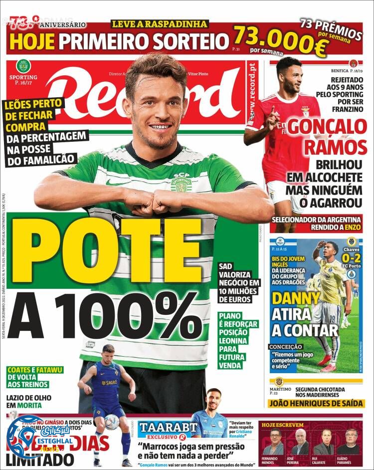 روزنامه ورزشی رکورد جمعه 18 آذر 1401