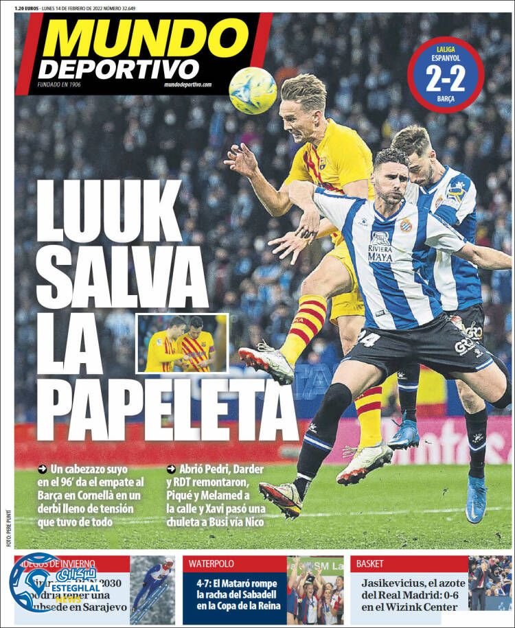 روزنامه ورزشی موندو دپورتیوو دوشنبه 25 بهمن 1400