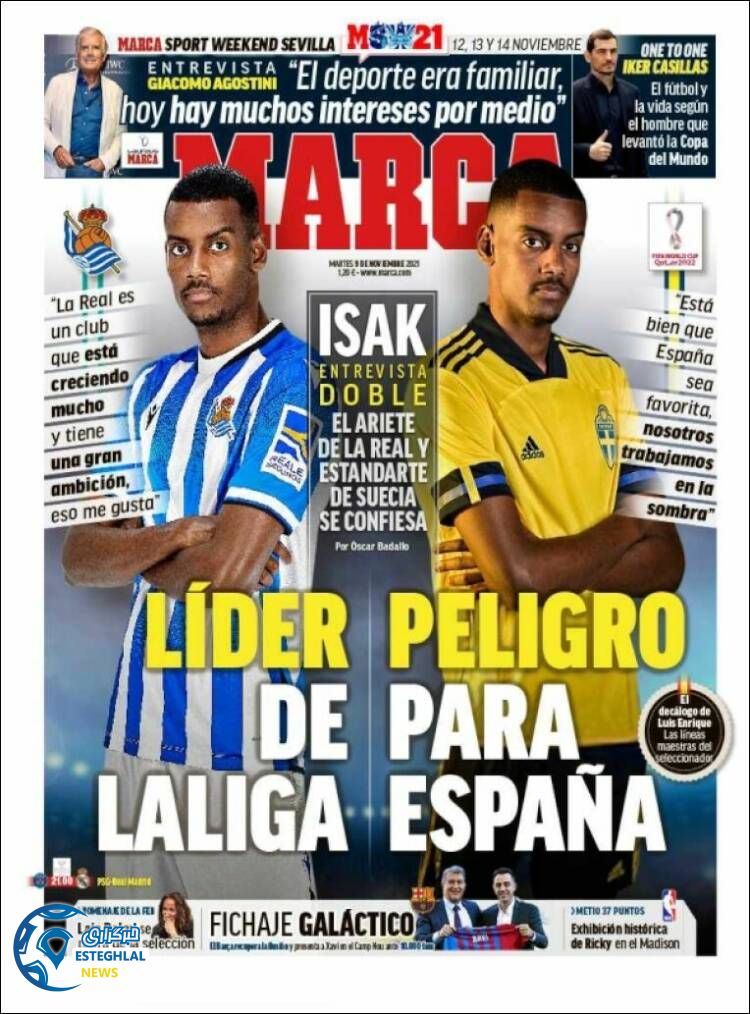 روزنامه ورزشی مارکا سه شنبه 18 آبان 1400