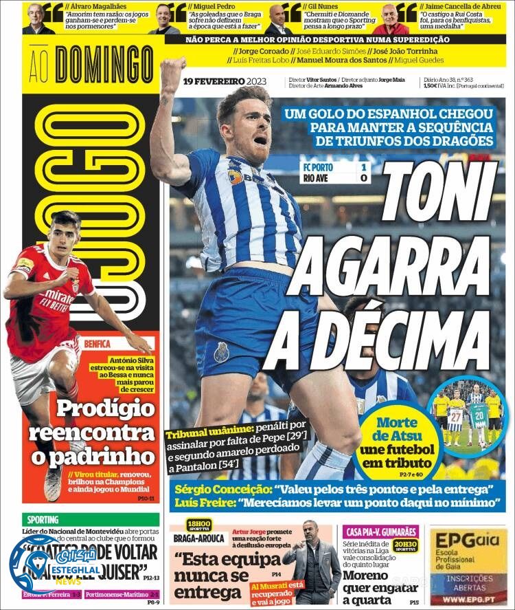 روزنامه ورزشی اوجوگو یکشنبه 30 بهمن 1401 