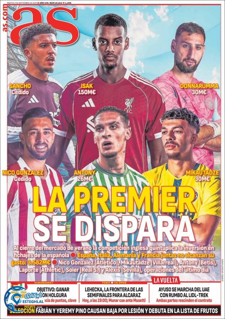 روزنامه ورزشی آ اس  سه شنبه 11 شهریور 1404  